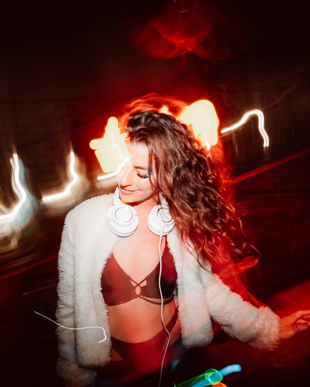 An artist behind the decks, caught in motion